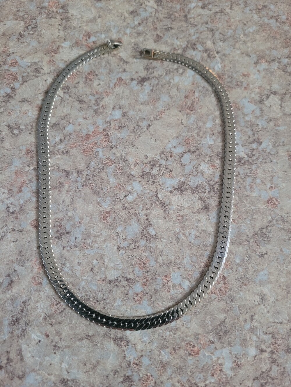 Classic Silver Tone Herringbone Choker Necklace - Women's Jewelry